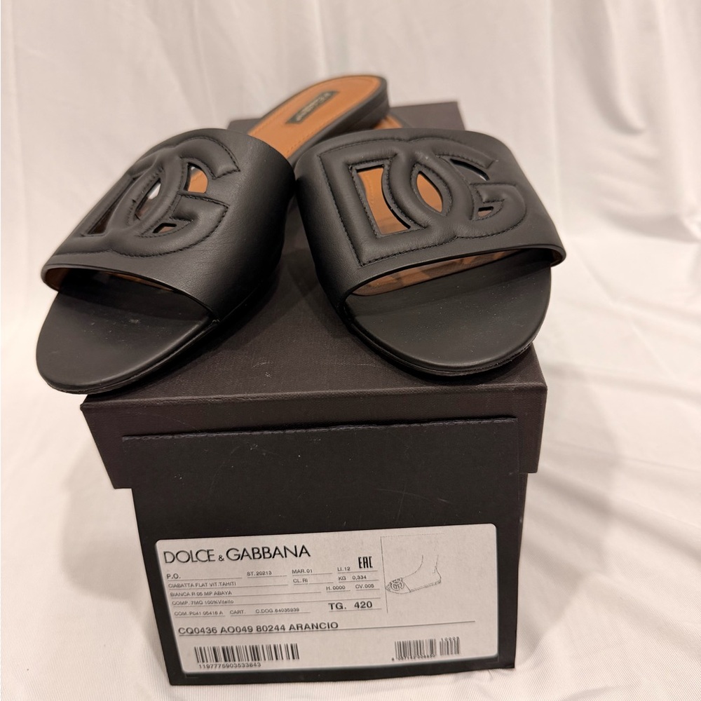 Dolce & Gabbana Black Logo Slides